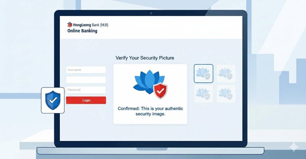 Security picture verification screen used during Hong Leong Bank online banking login