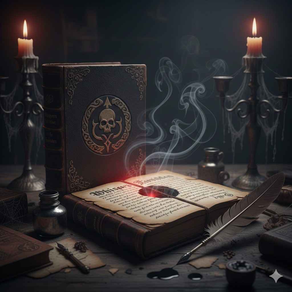 A dramatic depiction of a classic literature book with dark lighting, symbolizing complex themes.