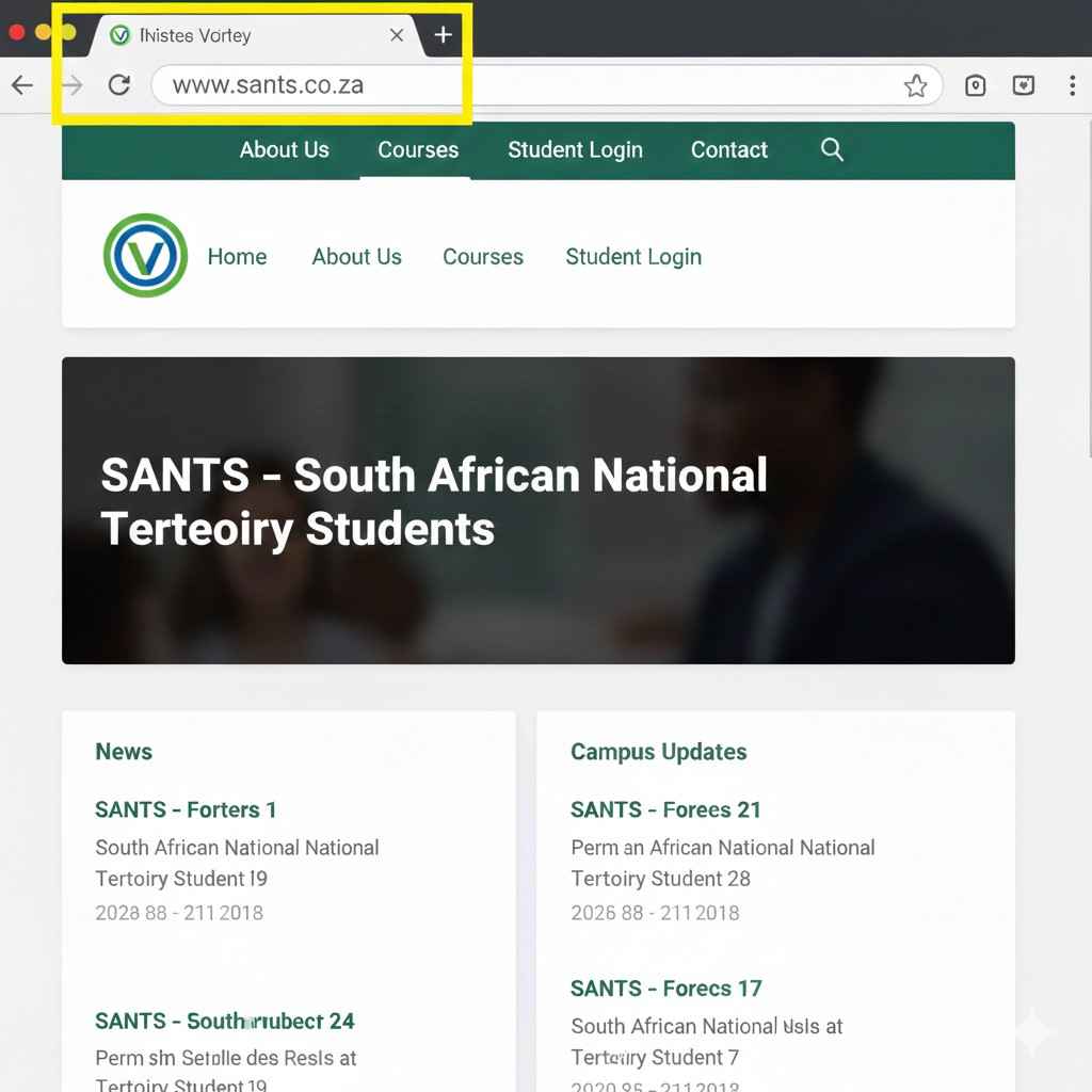Official SANTS website homepage with URL highlighted.