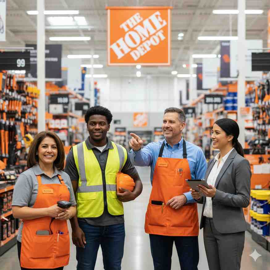 Various job positions available in Home Depot careers
